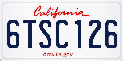 CA license plate 6TSC126
