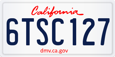CA license plate 6TSC127