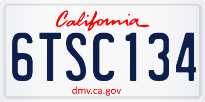 CA license plate 6TSC134