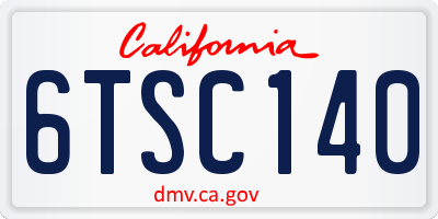 CA license plate 6TSC140