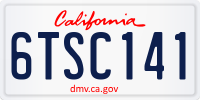 CA license plate 6TSC141
