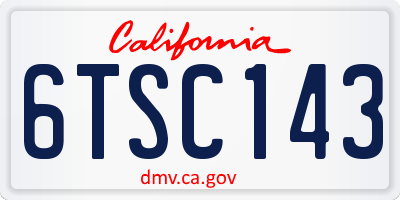 CA license plate 6TSC143