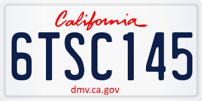 CA license plate 6TSC145