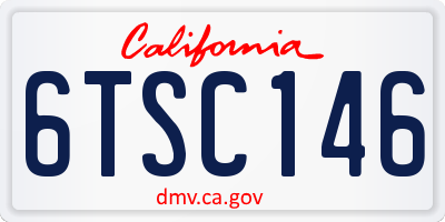 CA license plate 6TSC146