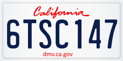 CA license plate 6TSC147
