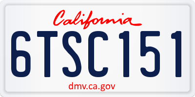 CA license plate 6TSC151
