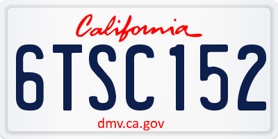 CA license plate 6TSC152