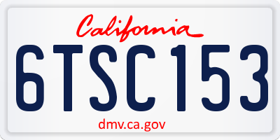 CA license plate 6TSC153