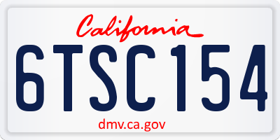CA license plate 6TSC154