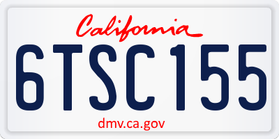 CA license plate 6TSC155