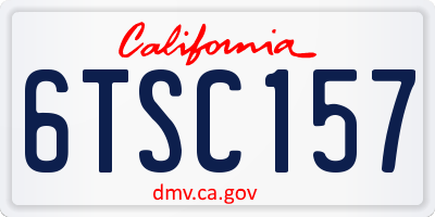 CA license plate 6TSC157