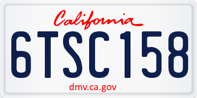 CA license plate 6TSC158