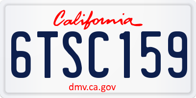 CA license plate 6TSC159