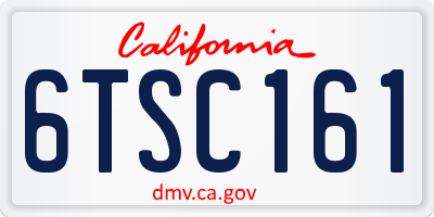 CA license plate 6TSC161