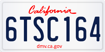 CA license plate 6TSC164