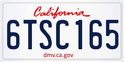 CA license plate 6TSC165
