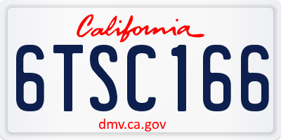 CA license plate 6TSC166