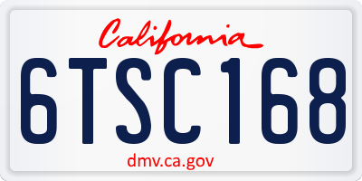 CA license plate 6TSC168