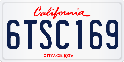 CA license plate 6TSC169
