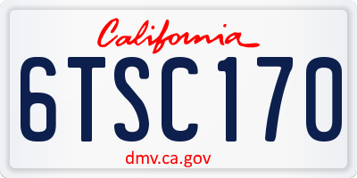 CA license plate 6TSC170