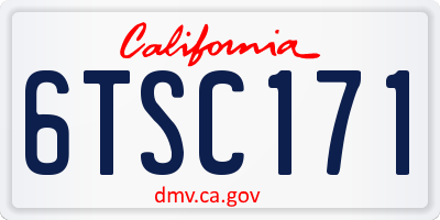 CA license plate 6TSC171