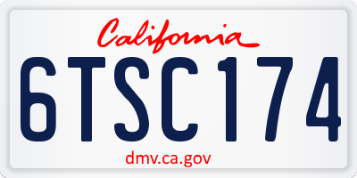 CA license plate 6TSC174