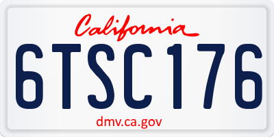 CA license plate 6TSC176