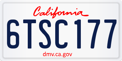 CA license plate 6TSC177