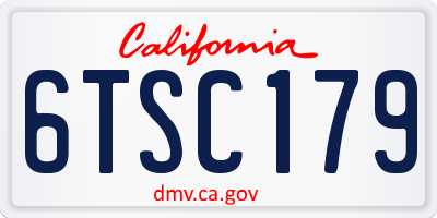 CA license plate 6TSC179