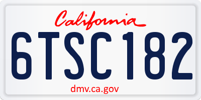 CA license plate 6TSC182