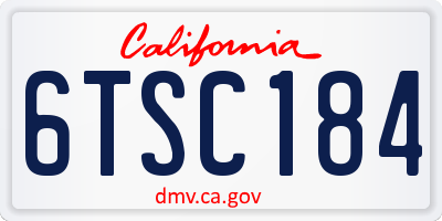 CA license plate 6TSC184