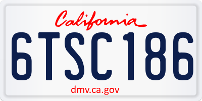 CA license plate 6TSC186