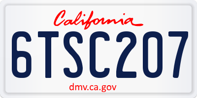 CA license plate 6TSC207