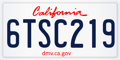 CA license plate 6TSC219