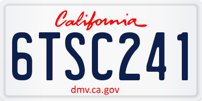 CA license plate 6TSC241