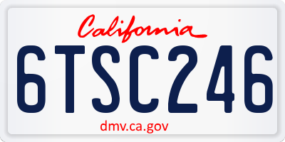 CA license plate 6TSC246