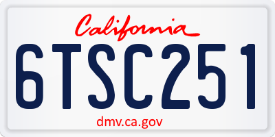 CA license plate 6TSC251
