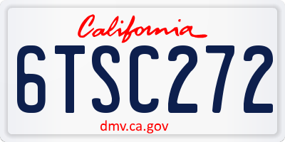 CA license plate 6TSC272