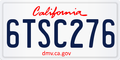 CA license plate 6TSC276
