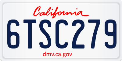 CA license plate 6TSC279