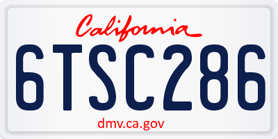CA license plate 6TSC286