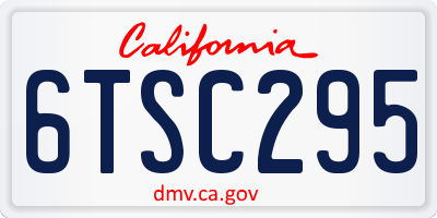 CA license plate 6TSC295