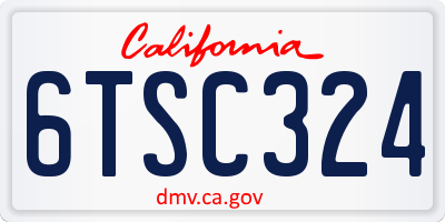 CA license plate 6TSC324