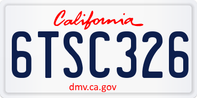 CA license plate 6TSC326