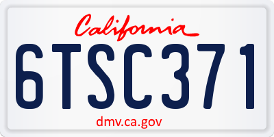 CA license plate 6TSC371