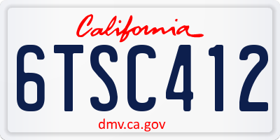 CA license plate 6TSC412