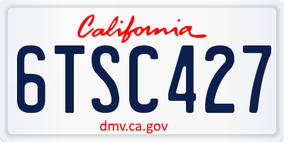 CA license plate 6TSC427