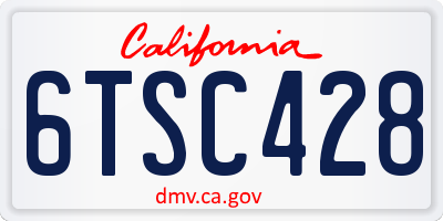 CA license plate 6TSC428