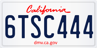 CA license plate 6TSC444