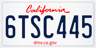 CA license plate 6TSC445
